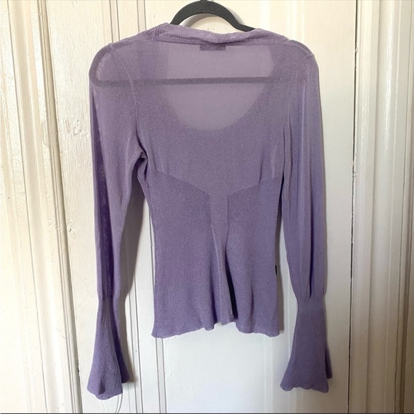 Moschino Flare Sleeve Scoop Neck Knit Sweater Top - Picture 4 of 10